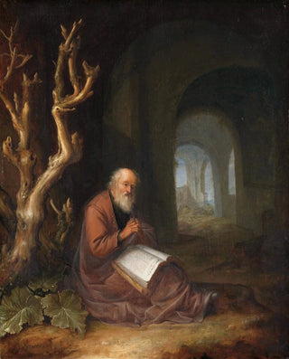 Jan Adriaensz van Staveren - A Hermit Praying in a Ruin.webp