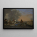 Ataque de caballería al atardecer - Jan Asselijn — cuadro enmarcado en la pared