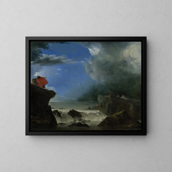 La rupture de la digue de Saint-Antoine près d'Amsterdam - Jan Asselijn — framed artwork on a wall