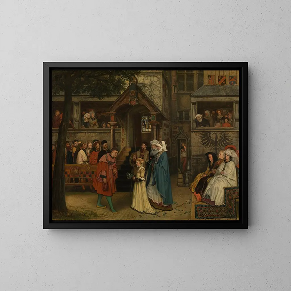 The guild of archers welcomes Margaret of Austria - Jan August Hendrik Leys — framed artwork on a wall
