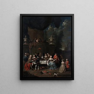 Jan Baptist Lambrechts - Garden party in front of a castle.webp