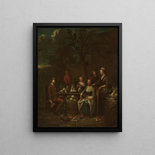 Jan Baptist Lambrechts - Scene by a stand with vegetables.webp