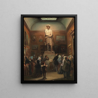 Jan Baptist Tetar van Elven - The exhibition of the plaster model of the statue of Rembrandt at the exhibition of works of art by living masters at the Royal Academy of Art in Amsterdam in 1848.webp