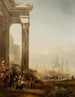 Port with Ancient Ruins - Jan Baptist Weenix — artwork view