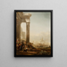 Port with Ancient Ruins - Jan Baptist Weenix — framed artwork on a wall