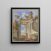 En las ruinas de la arquitectura romana, las tres Parcas levantan un león de mármol - Jan Baptist Weenix — cuadro enmarcado en la pared