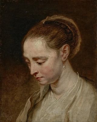 Jan Boeckhorst - Head study of a young woman with a pearl earring.webp