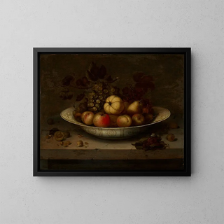 Plato con frutas - Jan Bouman — cuadro enmarcado en la pared