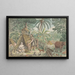 Adam and Eve in a utopian village scene - Jan Brandes — framed artwork on a wall