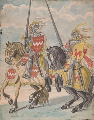 Jan Brandes - Ridders met de familiewapens van Brandes en Hirschman.webp