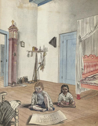 Jan Brandes - Slaapkamer met zoon Jantje en slavinnetje Bietja.webp