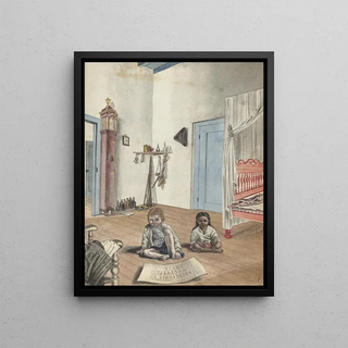 Jan Brandes - Slaapkamer met zoon Jantje en slavinnetje Bietja.webp