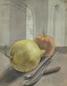 Still life with fruits, knife, and pencil - Jan Brandes — artwork view