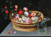 a basket with spring flowers on a stone table - Jan Brueghel the Younger — artwork view