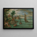 a river landscape with ferries and sailboats - Jan Brueghel the Younger — framed artwork on a wall
