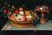 Mixed Flowers in a Basket with a Cup Nearby - Jan Brueghel the Younger — artwork view