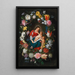 The Virgin and Child with the Little Saint John Baptist surrounded by a garland of flowers - Jan Brueghel the Younger — framed artwork on a wall