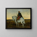 Cavalier oriental sur un cheval blanc - Jan Chełmiński — framed artwork on a wall