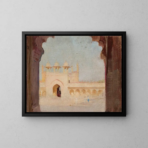 Palacio de Agra durante el viaje a la India - Jan Cybis — cuadro enmarcado en la pared