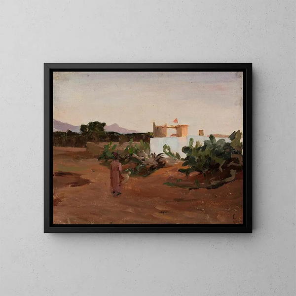 Noche en Beirut, del viaje a Palestina - Jan Cybis — cuadro enmarcado en la pared