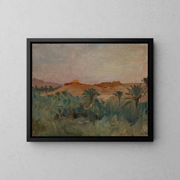 Biskra, los palmerales del sirocco - Jan Cybis — cuadro enmarcado en la pared