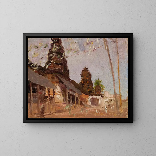 Estudio de calle urbana del viaje en la India - Jan Cybis — cuadro enmarcado en la pared