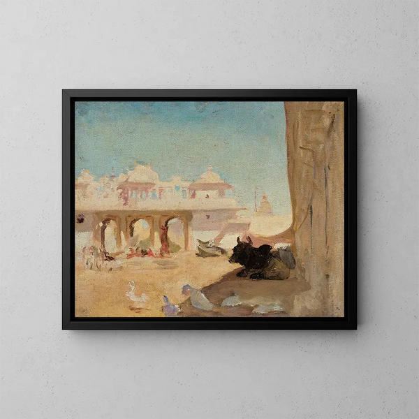 Corte del palacio de los maharajás - Jan Cybis — cuadro enmarcado en la pared