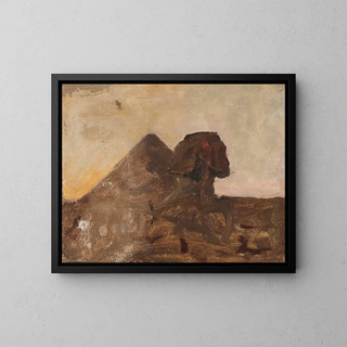 Jan Cigliski - Evening in the desert  Sphinx and pyramid From the journey to Egypt.webp
