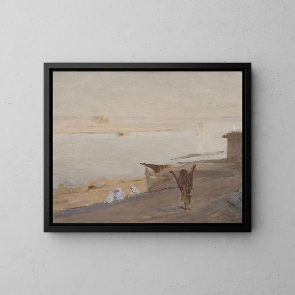 Gange, del viaje a la India - Jan Cybis — cuadro enmarcado en la pared