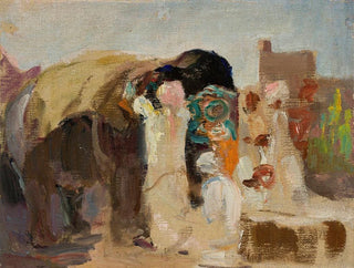 Jan Cigliski - Jaipur  painting the elephant From the journey to India.webp