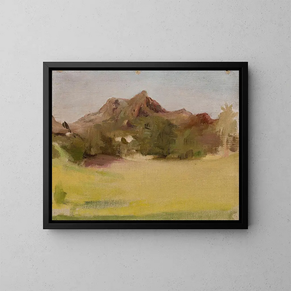 Mountain Landscape Painting of the Journey in India - Jan Cybis — framed artwork on a wall