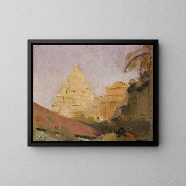 Temple of Mumbai, from the India trip - Jan Cybis — framed artwork on a wall