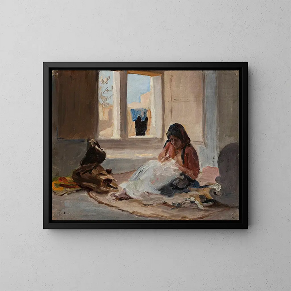 Nazareth painting, from the journey in Palestine - Jan Cybis — framed artwork on a wall