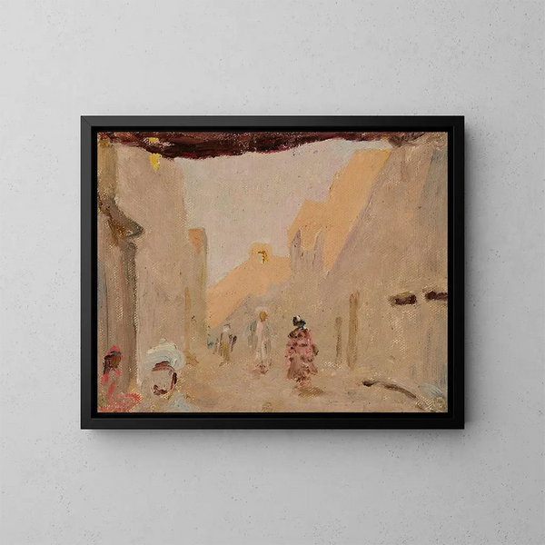 Tachkent ancien au crépuscule. Voyage en Turkestan. - Jan Cybis — framed artwork on a wall