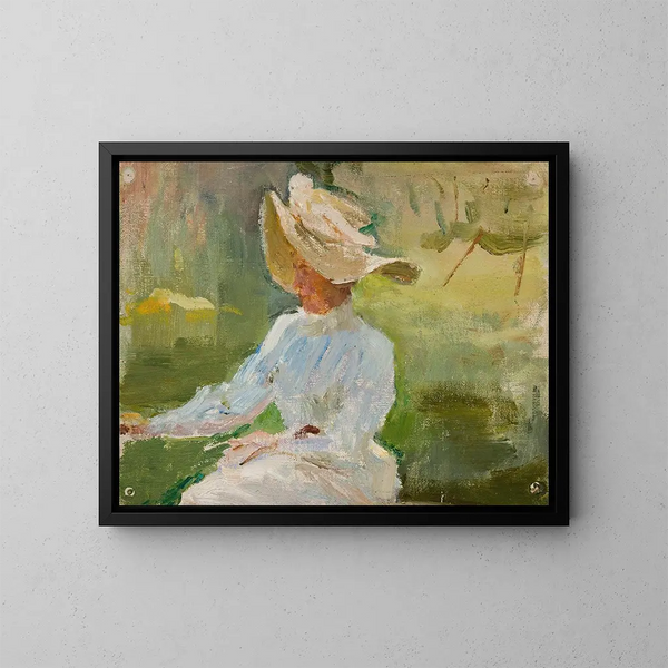 Portrait of Eugénie Alexandra Rubtsov, mother of the painter Rubtsov - Jan Cybis — framed artwork on a wall