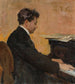 Retrato de Józef Hofmann al piano - Jan Cybis — vista de la obra