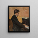 Retrato de Józef Hofmann al piano - Jan Cybis — cuadro enmarcado en la pared