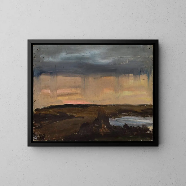 Rain impressions from the train - Jan Cybis — framed artwork on a wall
