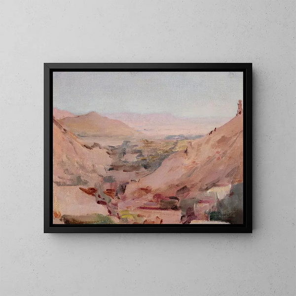 Indian landscape distant from the journey in India - Jan Cybis — framed artwork on a wall