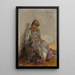 Young Tartarian girl sewing travel in Crimea - Jan Cybis — framed artwork on a wall