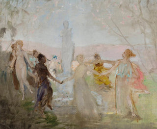 Jan Cigliski - Sketch for the painting Procession around the Venus de Milo statue.webp