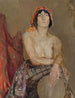 Study of a Female Model with a Drum - Jan Cybis — artwork view