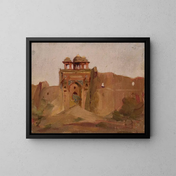 Temple of Travel in India - Jan Cybis — framed artwork on a wall