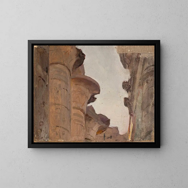 Capital of the Temple of Travel in Egypt - Jan Cybis — framed artwork on a wall