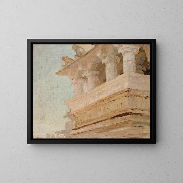 Temple at Udaipur - Jan Cybis — framed artwork on a wall