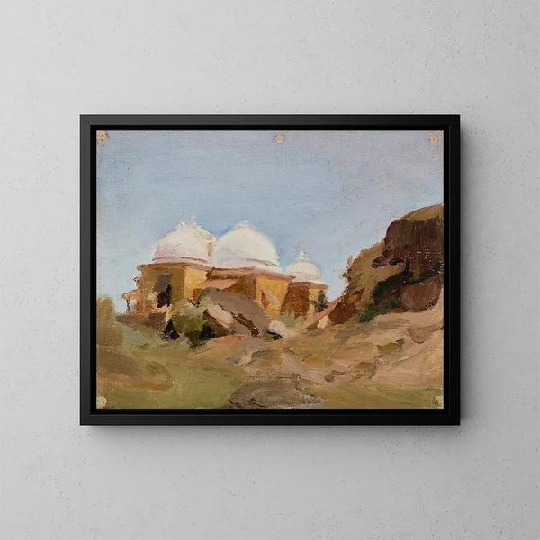 Temple aux dômes blancs - Jan Cybis — framed artwork on a wall