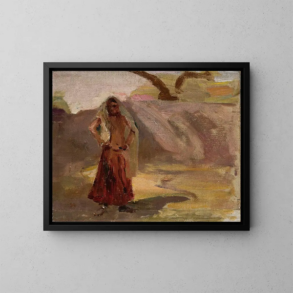 Hindu girl from Udaipur during the journey in India - Jan Cybis — framed artwork on a wall