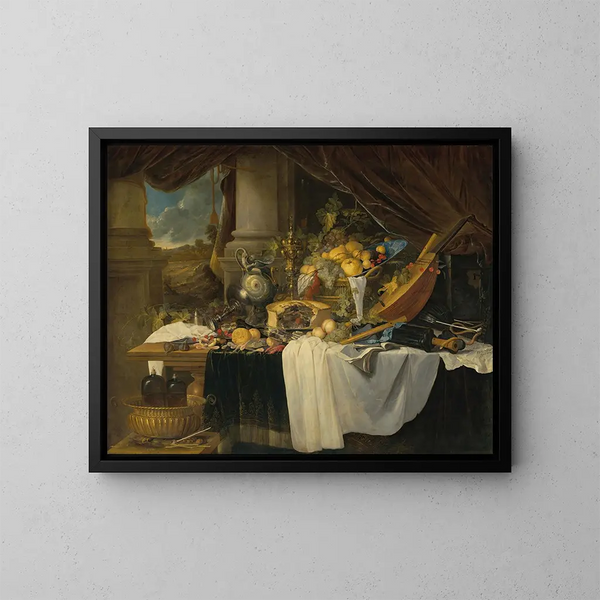 Naturaleza muerta de banquete - Jan Davidsz de Heem — cuadro enmarcado en la pared