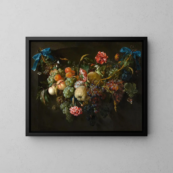 Guirlande de fruits et de fleurs - Jan Davidsz de Heem — cuadro enmarcado en la pared