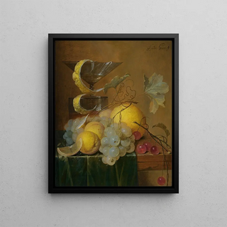 Jan Davidsz de Heem - Still Life With A Wine Glass Lemon Peel Peaches Grapes And Cherries On The Corner Of A Partly Draped Wooden Table.webp